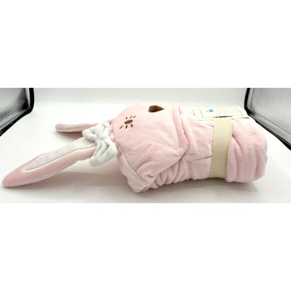Pottery Barn Kids Baby Bunny‎ Nursery Wrap Hooded Towel Pink Cotton Velour Soft! - Picture 5 of 15